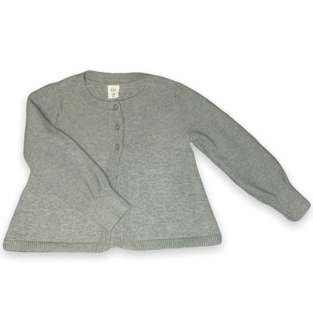 Baby Gap Gray 3 Button Knit Sweater Size 3T EUC